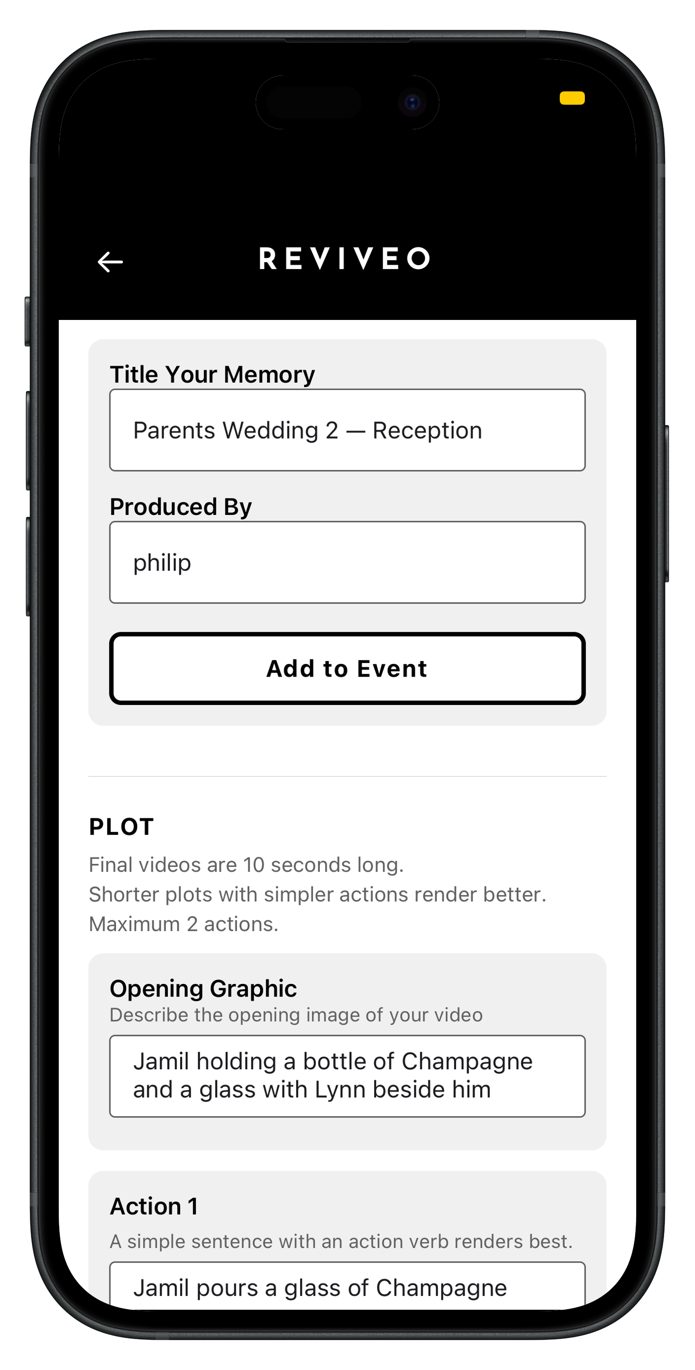 Step 1 — Title your memory